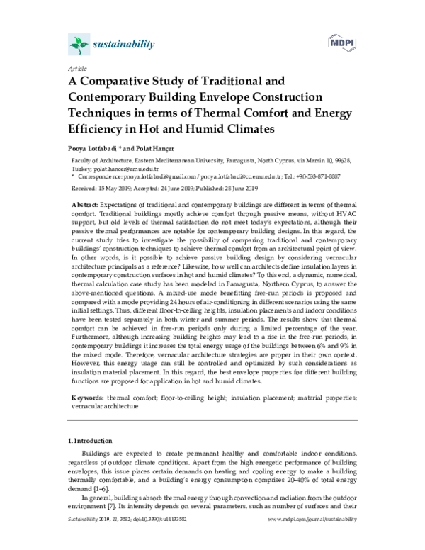 (PDF) A Comparative Study of Traditional and Contemporary Building ...