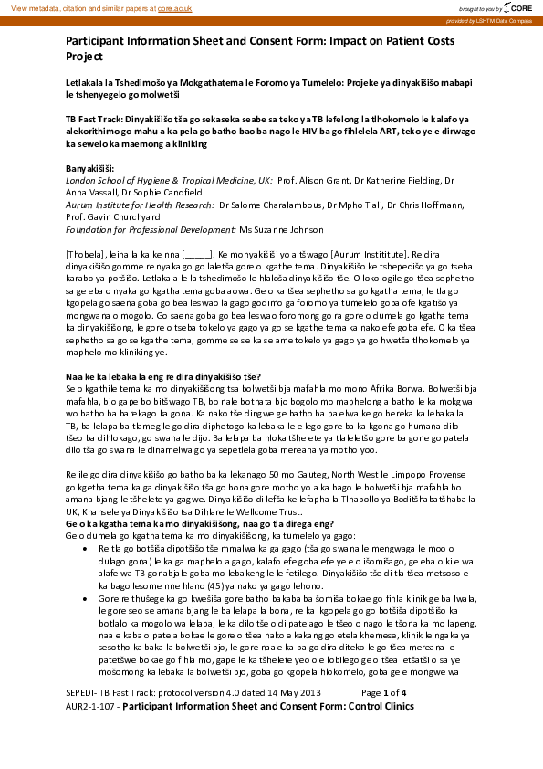 (PDF) TB Fast Track patient cost data