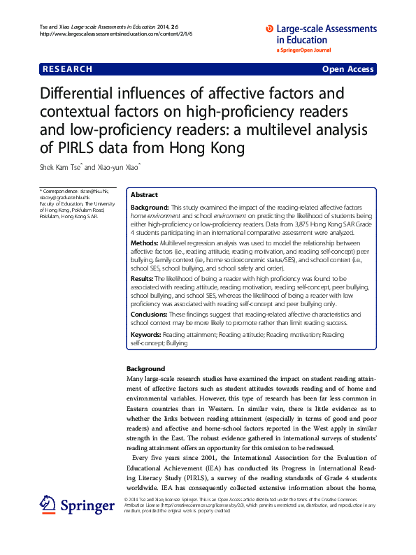 (PDF) Differential influences of affective factors and contextual ...