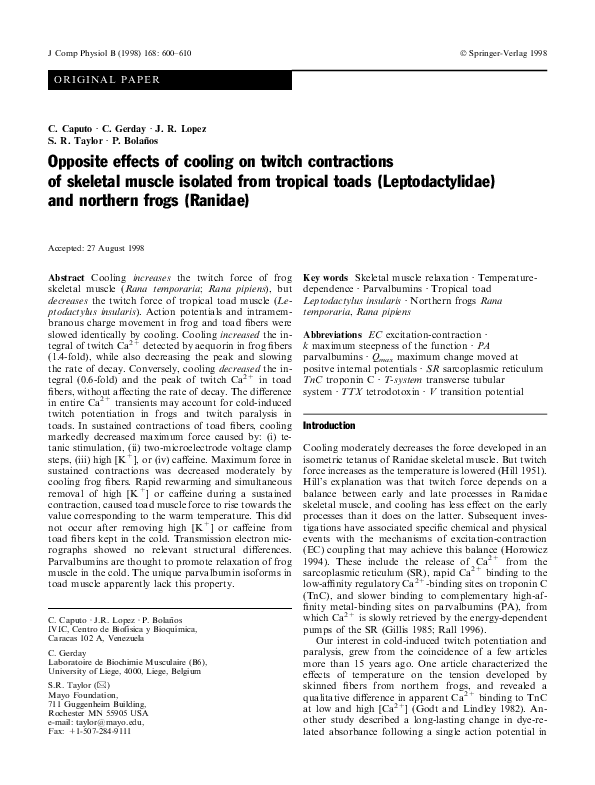 (PDF) Opposite effects of cooling on twitch contractions of skeletal ...