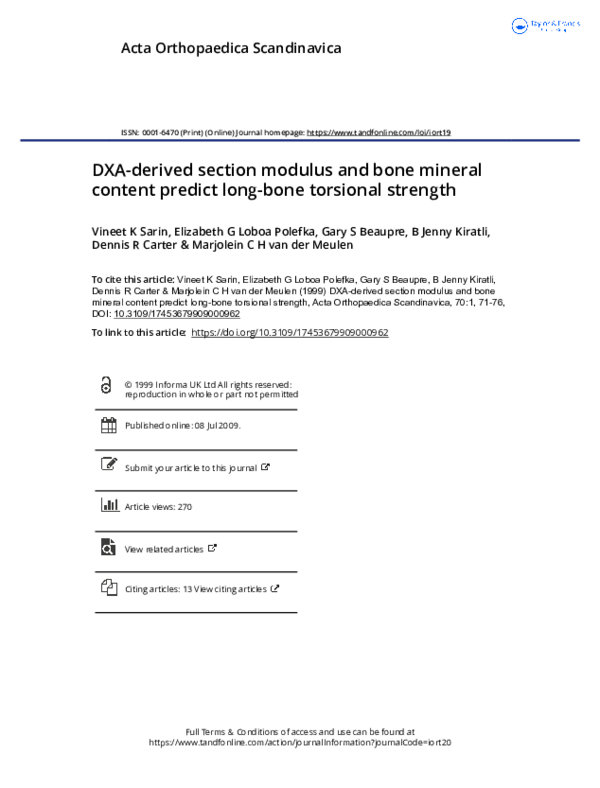 (PDF) DXA-derived section modulus and bone mineral content predict long ...