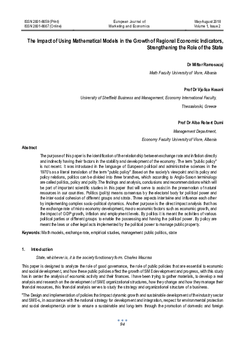 (PDF) The Impact of Using Mathematical Models in the Growth of Regional ...