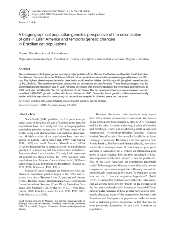 (PDF) A biogeographical population genetics perspective of the ...