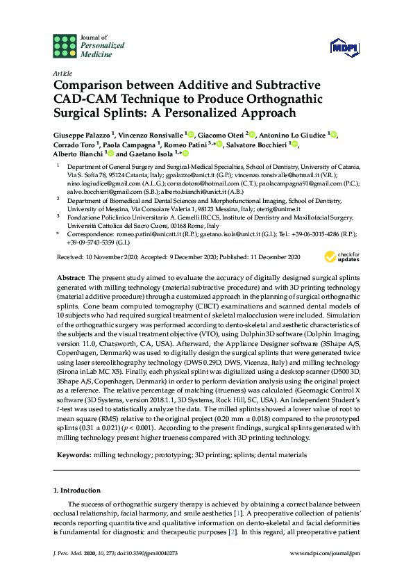 (PDF) Comparison between Additive and Subtractive CAD-CAM Technique to ...