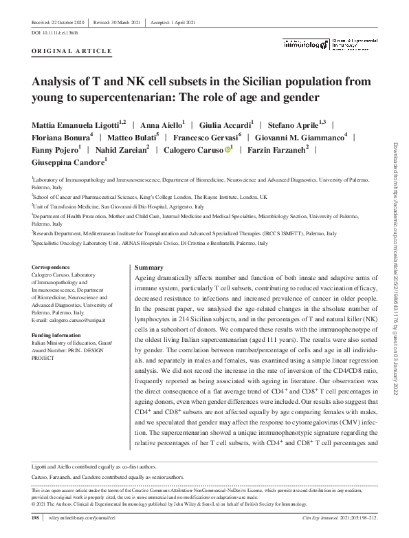 (PDF) Analysis of T and NK cell subsets in the Sicilian population from ...