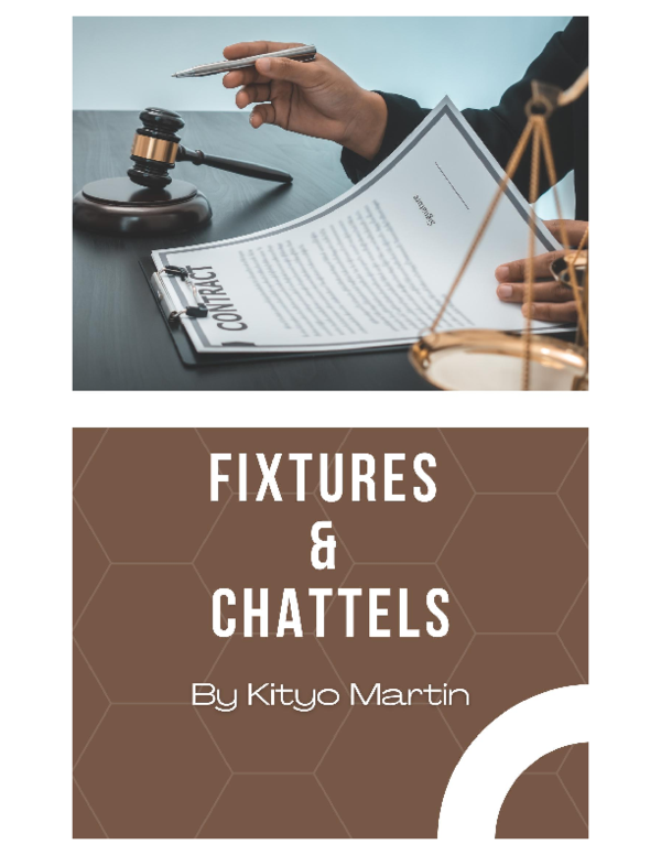 (PDF) Fixtures & Chattels (Land Law) Kityo Martin Academia.edu