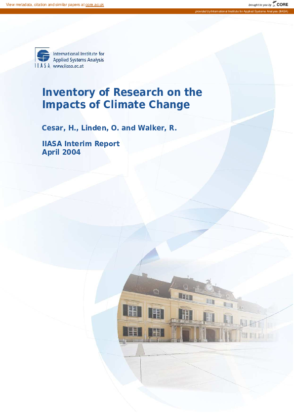 (PDF) Inventory of Research on the Impacts of Climate Change