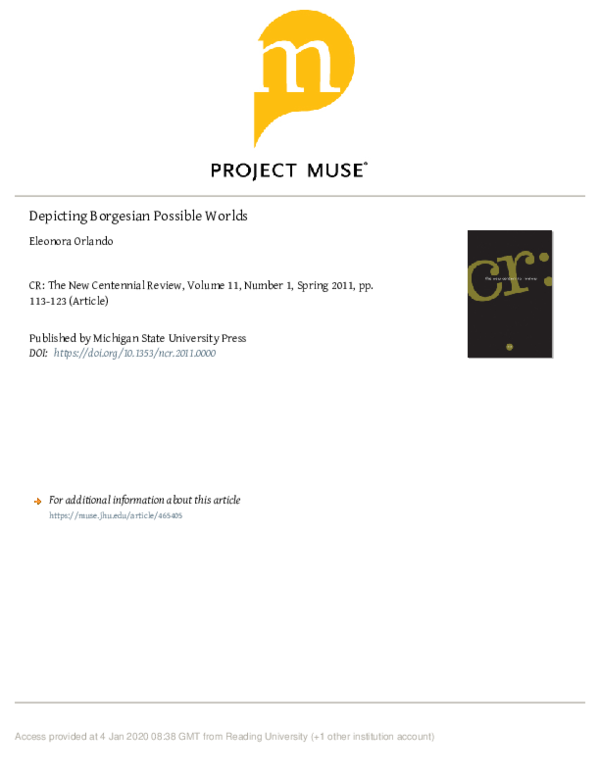 (PDF) Depicting Borgesian Possible Worlds