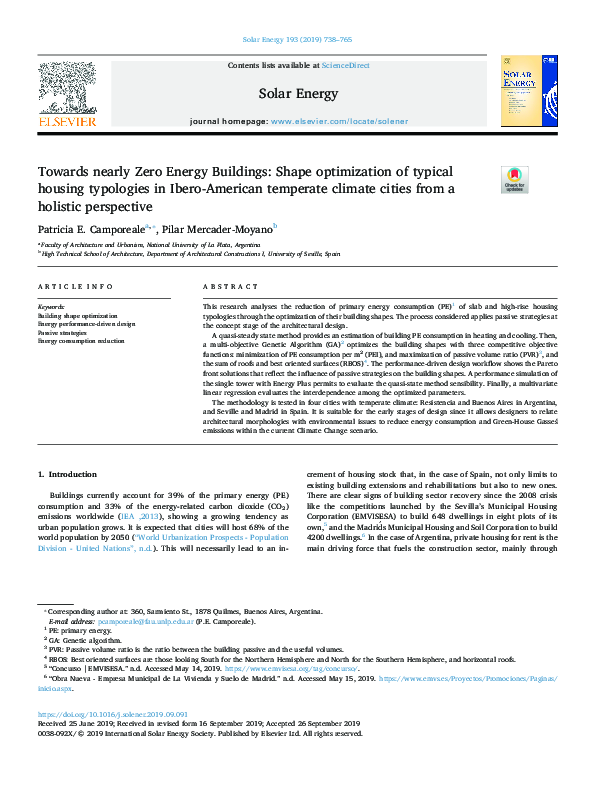 (PDF) Towards nearly Zero Energy Buildings: Shape optimization of ...