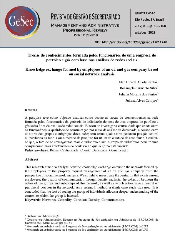 (PDF) Trocas de conhecimentos formada pelos funcionários de uma empresa ...