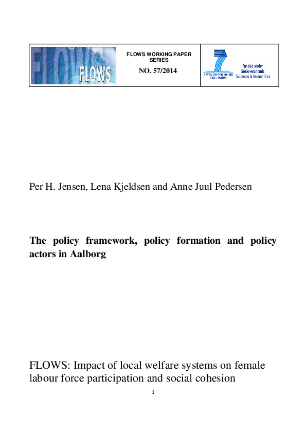 (PDF) The policy framework, policy formation and policy actors in Aalborg
