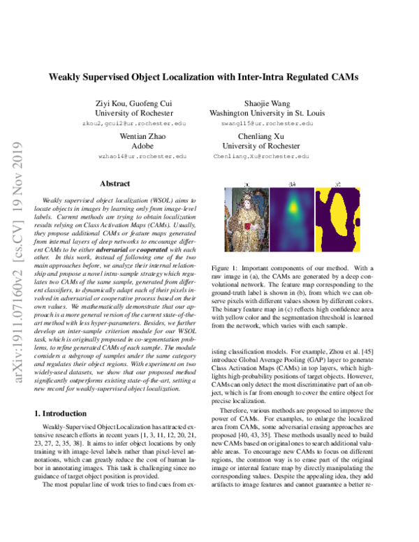 (PDF) Weakly Supervised Object Localization with Inter-Intra Regulated CAMs