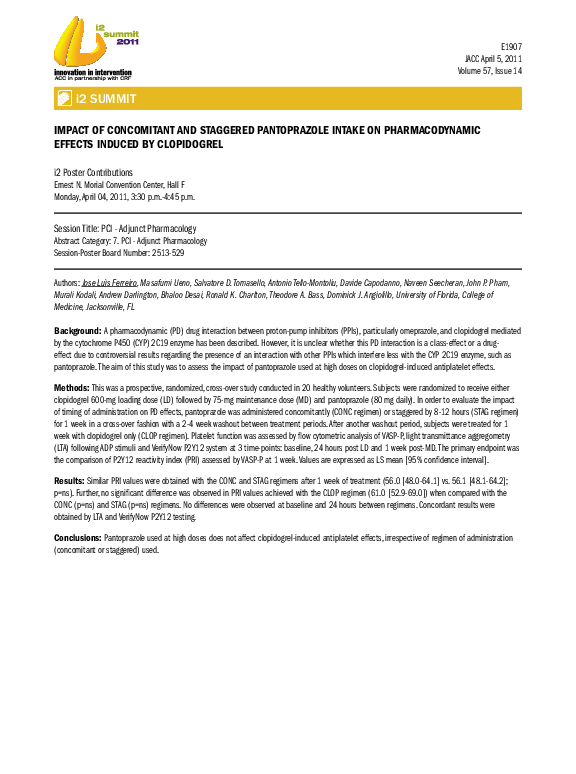 (PDF) Impact of Concomitant and Staggered Pantoprazole Intake on ...