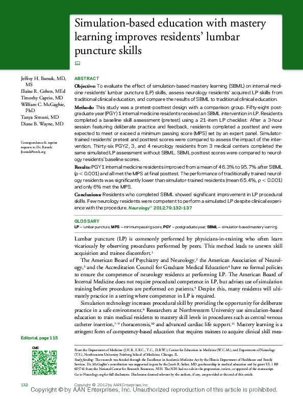 (PDF) Simulation-based education with mastery learning improves ...