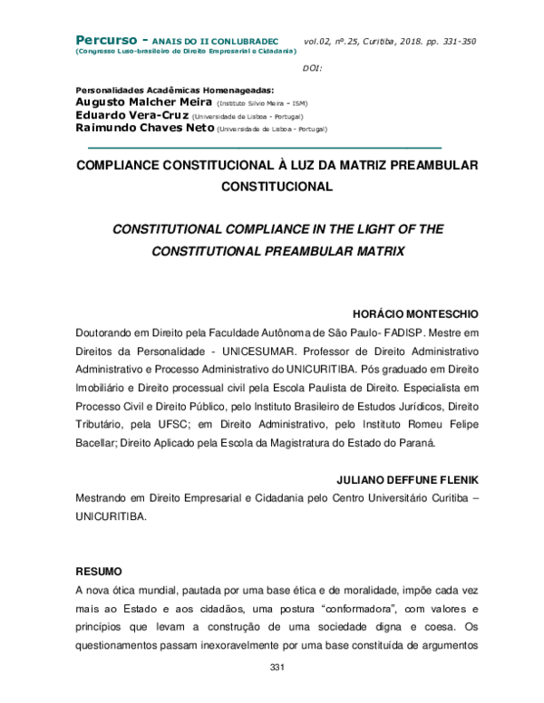 (PDF) Constitutional Compliance in the Light of the Constitutional ...