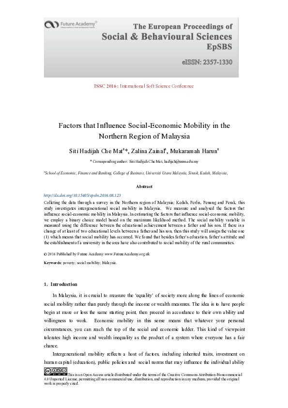 (PDF) Factors that Influence Social-Economic Mobility in the Northern ...