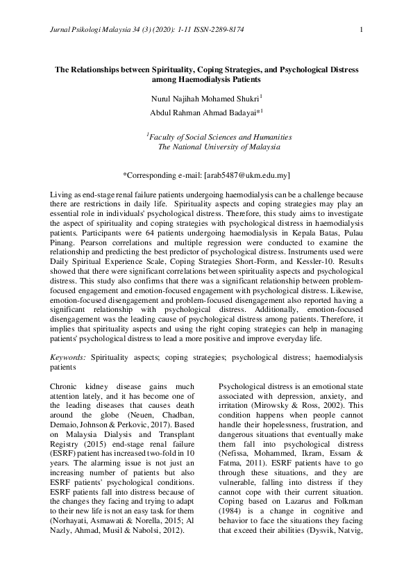 (PDF) The Relationships between Spirituality, Coping Strategies, and ...