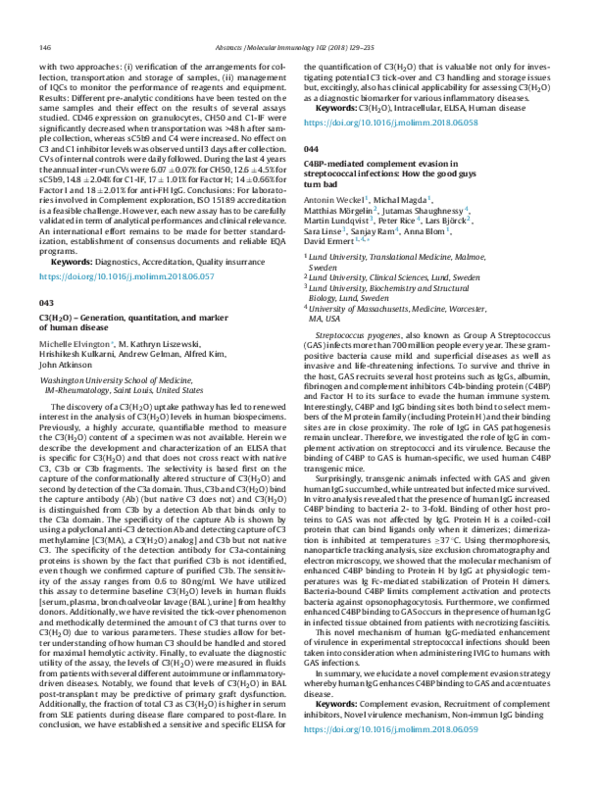 (PDF) C4BP-mediated complement evasion in streptococcal infections: How ...