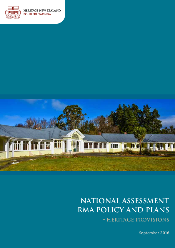(PDF) National Assessment Heritage provisions in RMA Plans