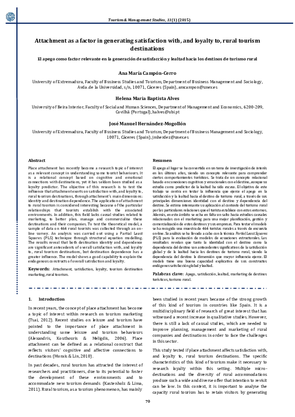 (PDF) Attachment as a factor in generating satisfaction with, and ...