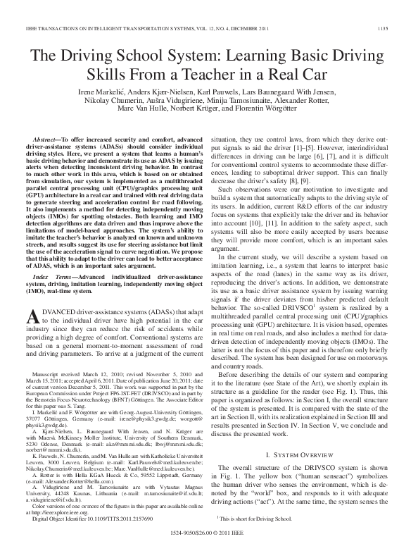 (PDF) The Driving School System Learning Basic Driving Skills From a