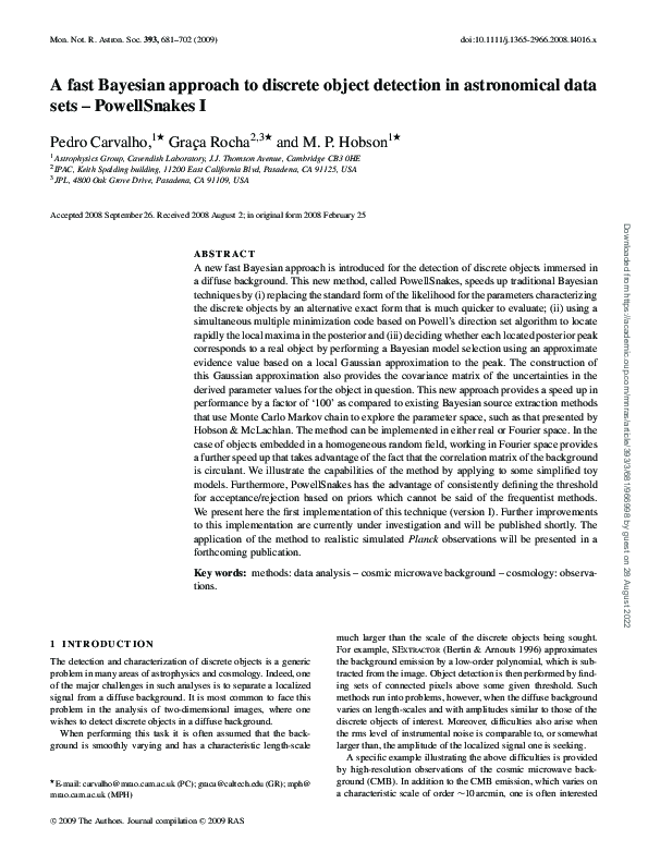 (PDF) A fast Bayesian approach to discrete object detection in ...