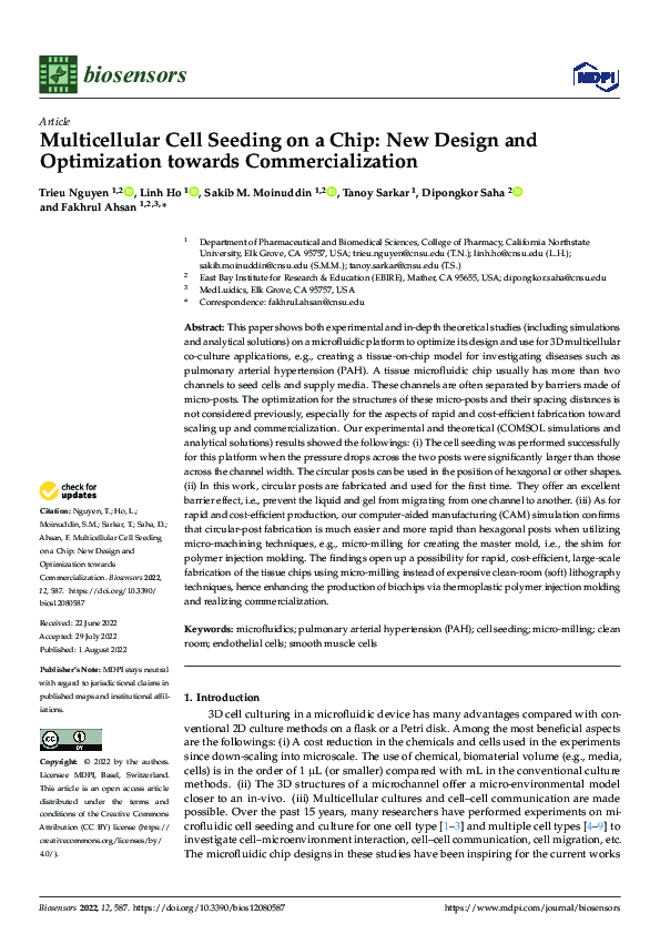 (PDF) Multicellular Cell Seeding on a Chip: New Design and Optimization ...