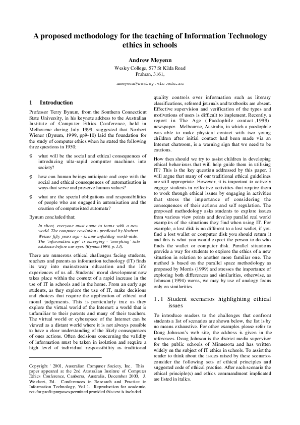 (PDF) A proposed methodology for the teaching of information technology ...
