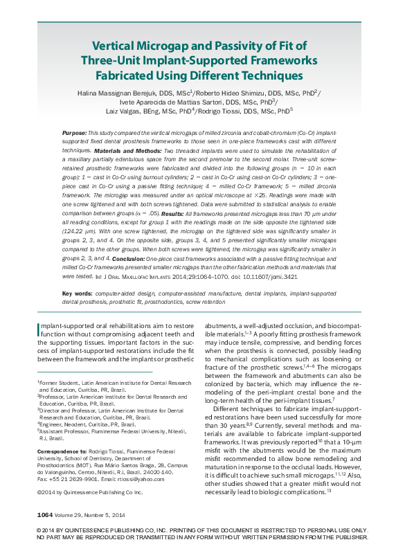 (PDF) Vertical Microgap and Passivity of Fit of Three-Unit Implant ...