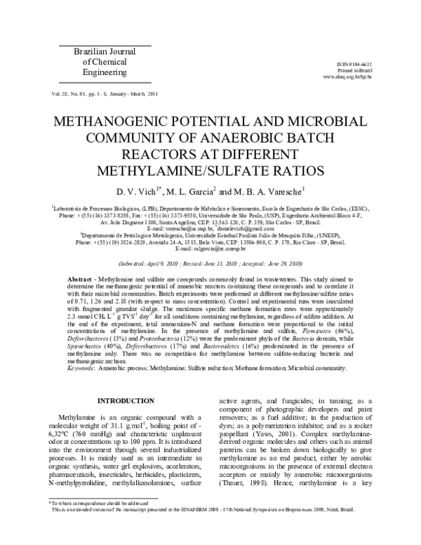 (PDF) Methanogenic potential and microbial community of anaerobic batch ...