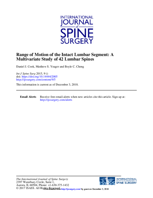 (PDF) Range of motion of the intact lumbar segment: a multivariate ...