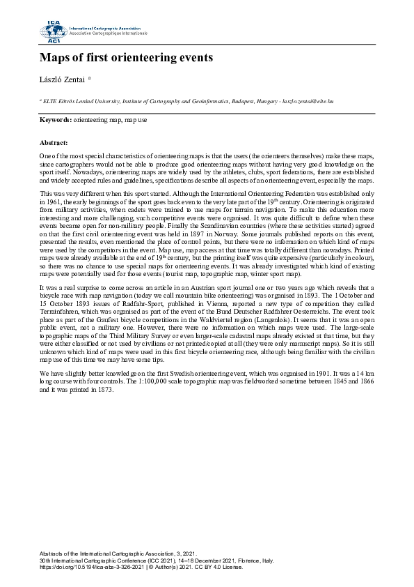 (PDF) Maps of first orienteering events