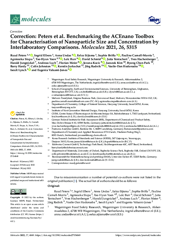 (PDF) Correction: Peters et al. Benchmarking the ACEnano Toolbox for ...
