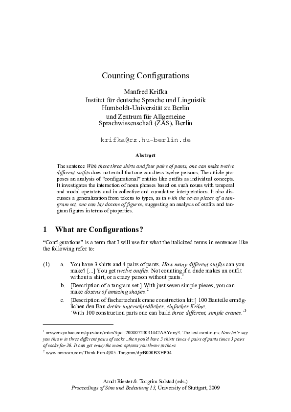(PDF) Counting Configurations