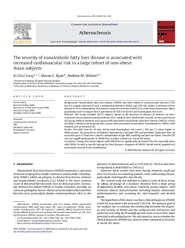 (PDF) The severity of nonalcoholic fatty liver disease is associated ...