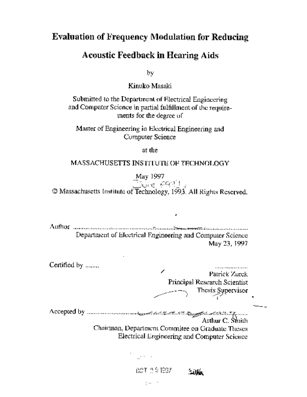 (PDF) Evaluation of frequency modulation in reducing acoustic feedback ...