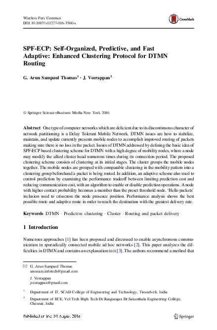 (PDF) SPF-ECP: Self-Organized, Predictive, and Fast Adaptive: Enhanced ...
