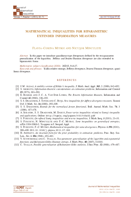 (PDF) Mathematical inequalities for biparametric extended information ...