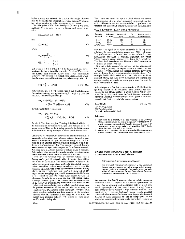 (PDF) Basic performance of a direct conversion DECT receiver