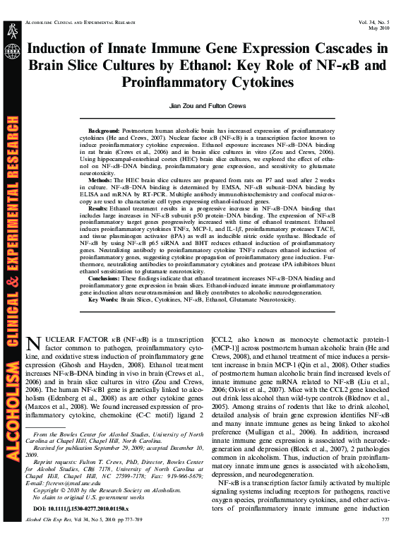 (PDF) Induction of Innate Immune Gene Expression Cascades in Brain ...