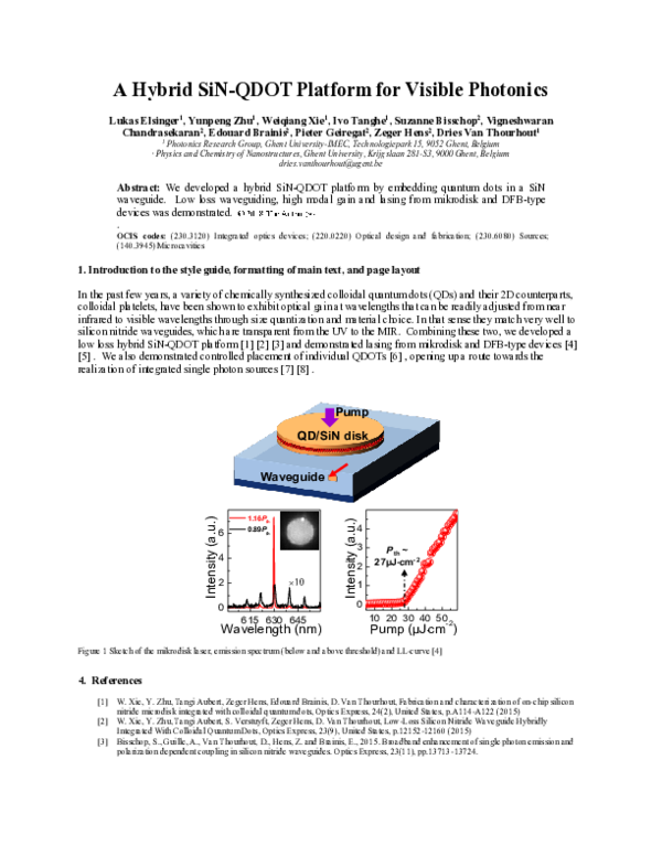 (PDF) A Hybrid SiN-QDOT Platform for Visible Photonics