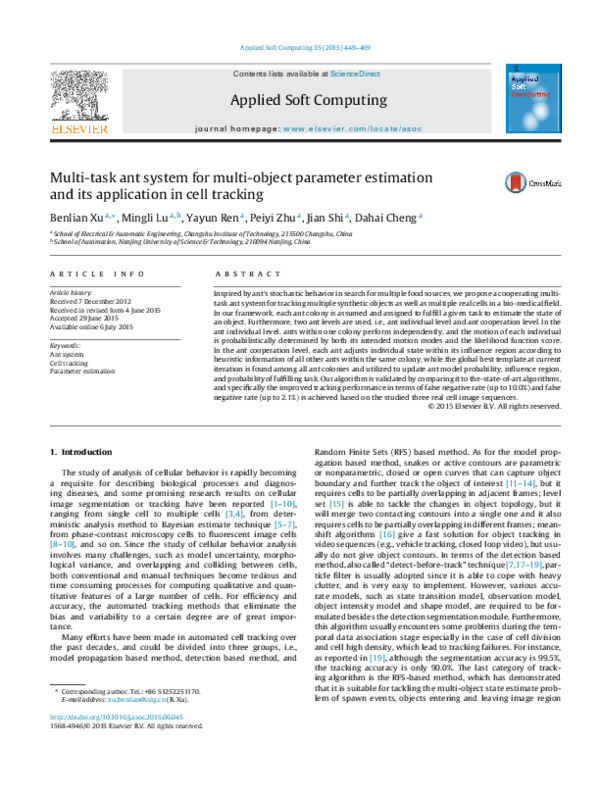 (PDF) Multi-task ant system for multi-object parameter estimation and ...