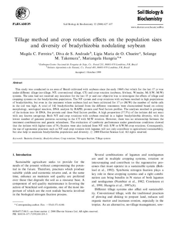 (PDF) Tillage method and crop rotation effects on the population sizes ...