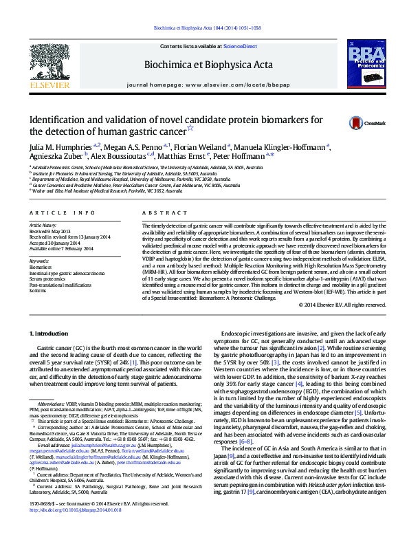 (PDF) Identification and validation of novel candidate protein ...