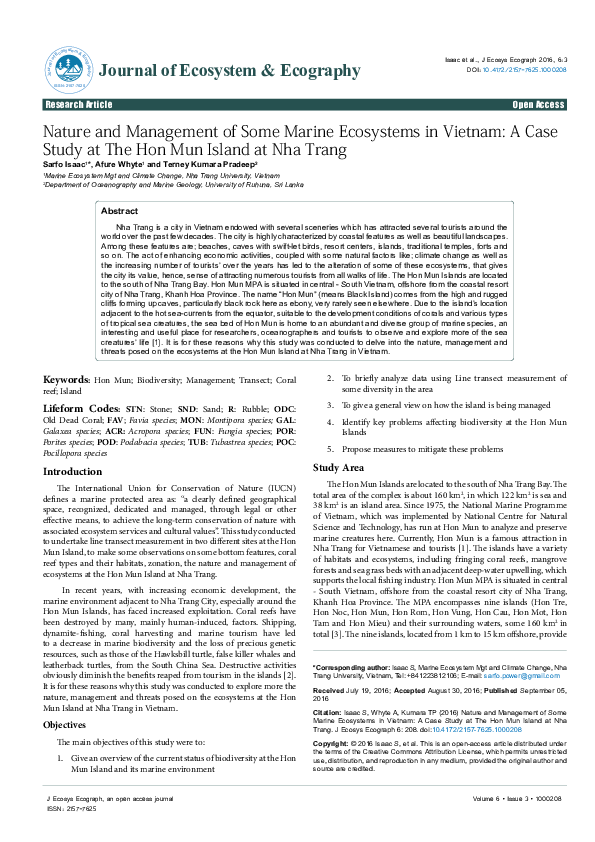 (PDF) Nature and Management of Some Marine Ecosystems in Vietnam: A ...
