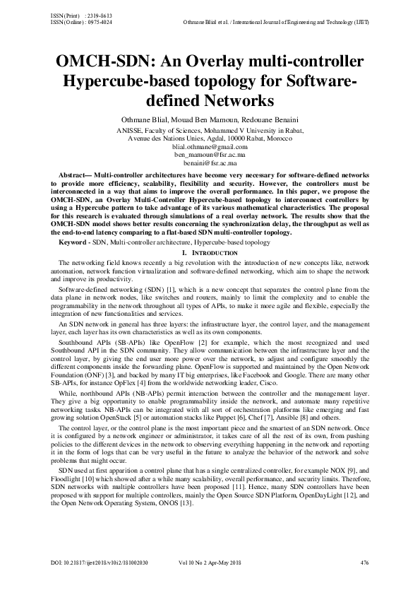 (PDF) OMCH-SDN: An Overlay multi-controller Hypercube-based topology ...