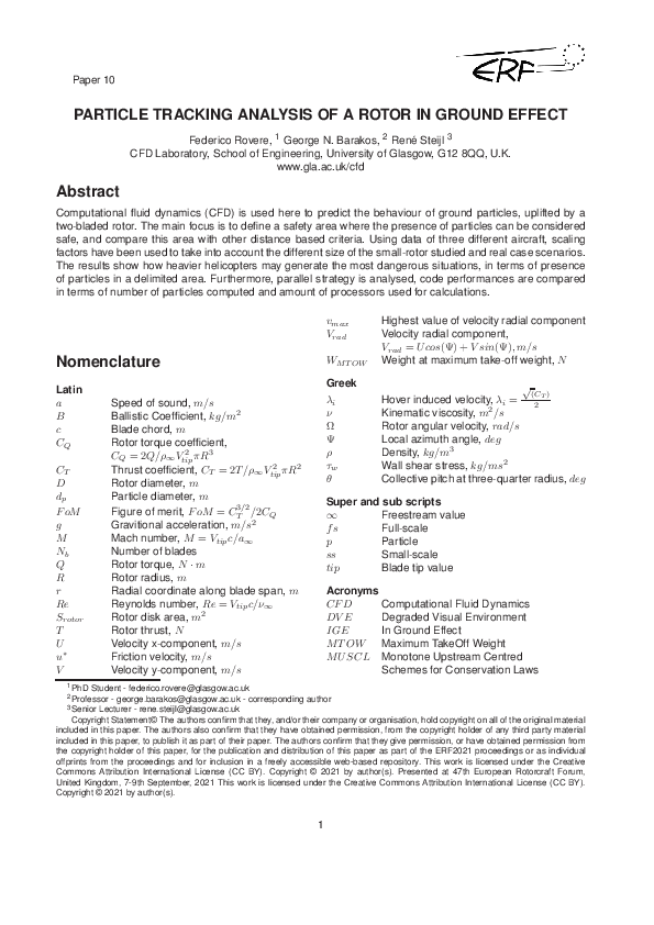 (PDF) Particle Tracking Analysis of a Rotor in Ground Effect