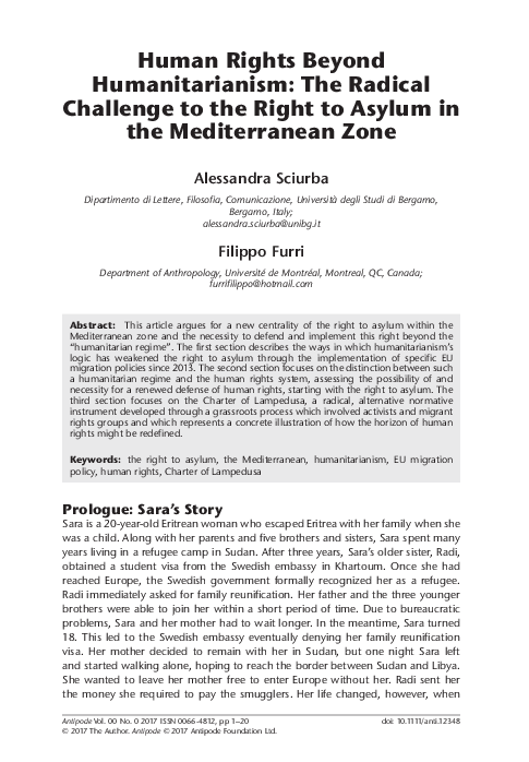 (PDF) Human Rights Beyond Humanitarianism: The Radical Challenge to the ...