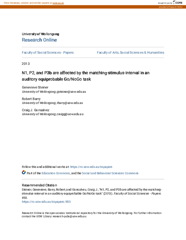 (PDF) N1, P2, and P3b are affected by the matching-stimulus-interval in ...