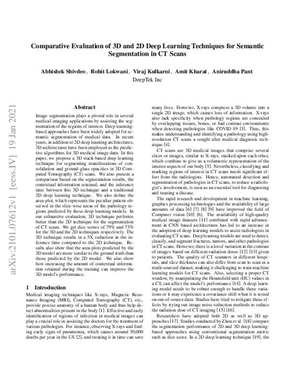 (PDF) Evaluation of 3D and 2D Deep Learning Techniques for Semantic ...